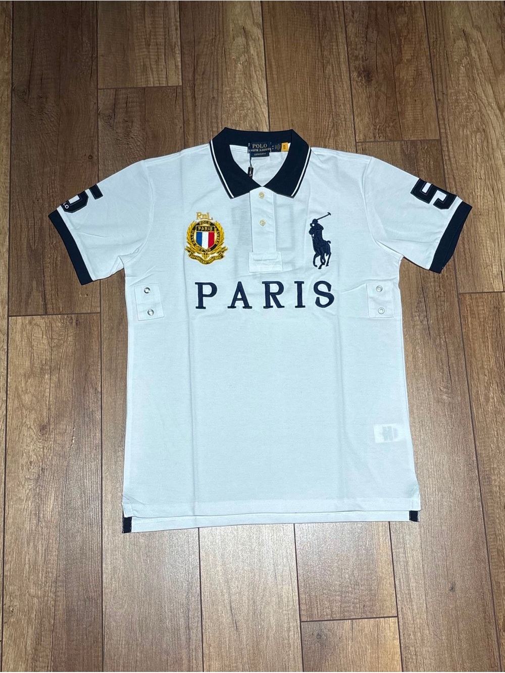 Polo Ralph Lauren Custom Slim Fit Paris White Polo Shirt Brand New - Picture 2 of 16